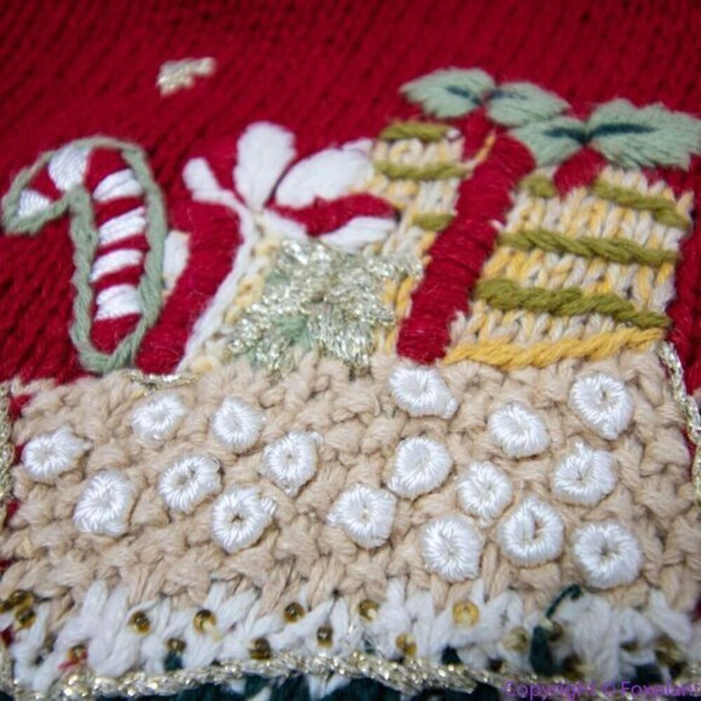 Vintage BonWorth Christmas ugly sweater,‎ 3D, Santa Clause, cardinal, M - Picture 11 of 16